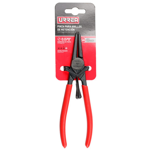 Pinza Para Anillos De Retención Con Mango Rubber Grip Forjadas Tipo Interno Ángulo De 0°, Urrea 366P
