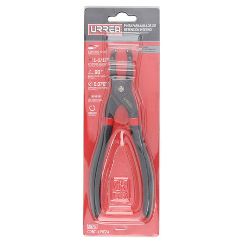 Pinza Para Anillos De Retención Con Mango De Vinil Forjadas Tipo Interno Ángulo De 90°, Urrea 367G