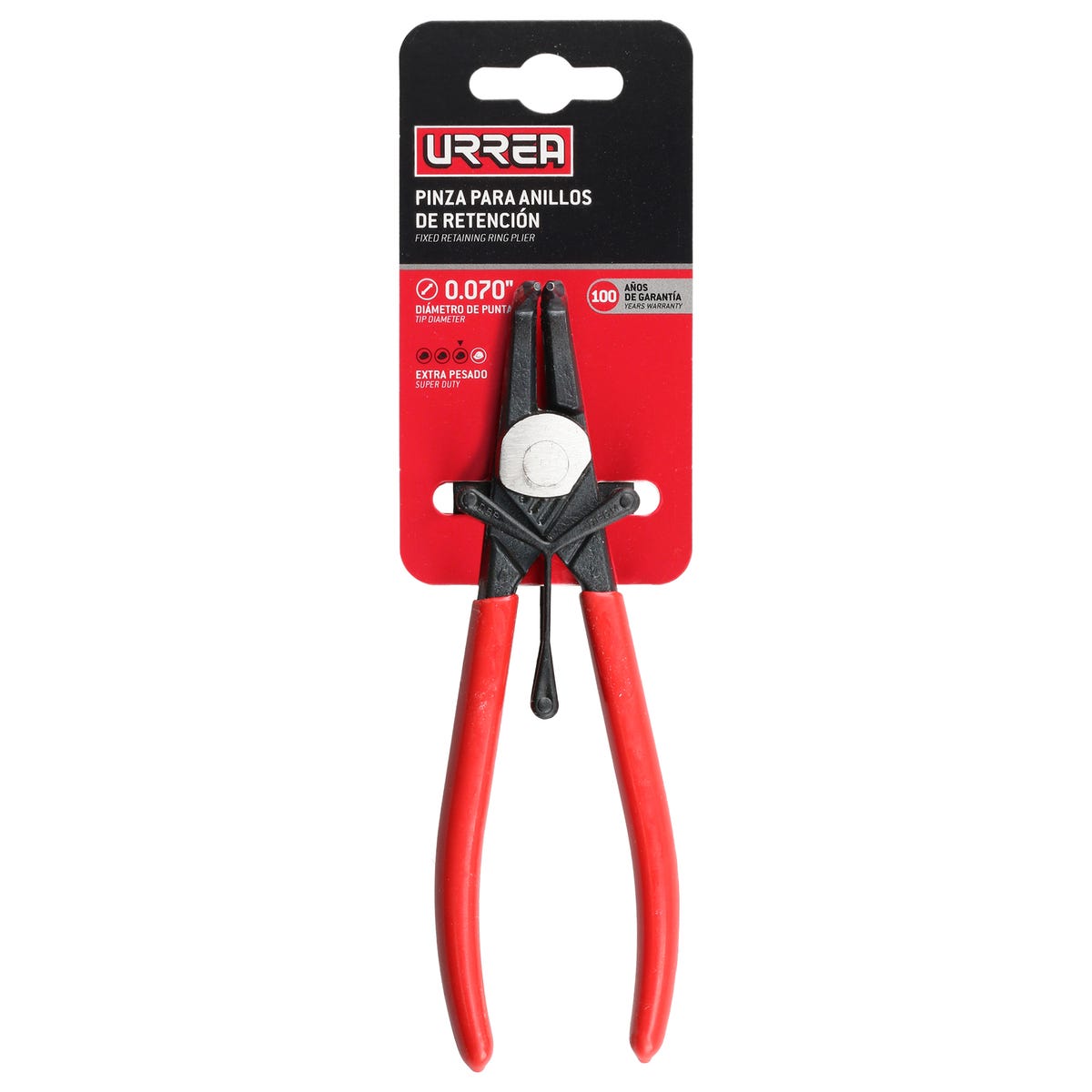 Pinza Para Anillos De Retención Con Mango Rubber Grip Forjadas Tipo Interno Ángulo De 90°, Urrea 367P
