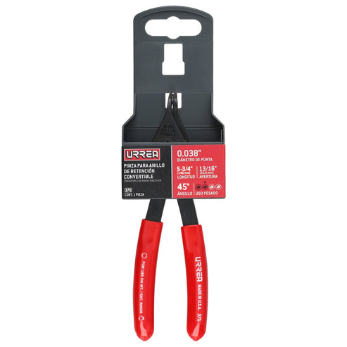 Pinza Para Anillos De Retención Convertibles Con Mariposa .038 Ángulo De 45°, Urrea 370