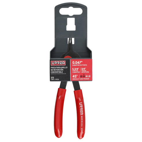 Pinza Para Anillos De Retención Convertibles Con Mariposa .047 Ángulo De 45°, Urrea 373