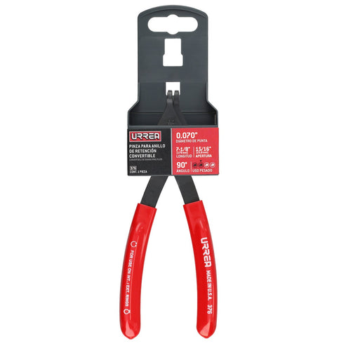 Pinza Para Anillos De Retención Convertibles Con Mariposa .070 Ángulo De 90°, Urrea 376