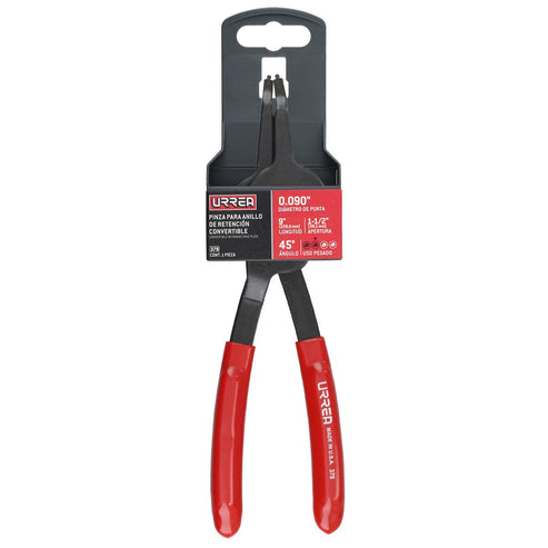 Pinza Para Anillos De Retención Convertibles Con Mariposa .090 Ángulo De 45°, Urrea 378