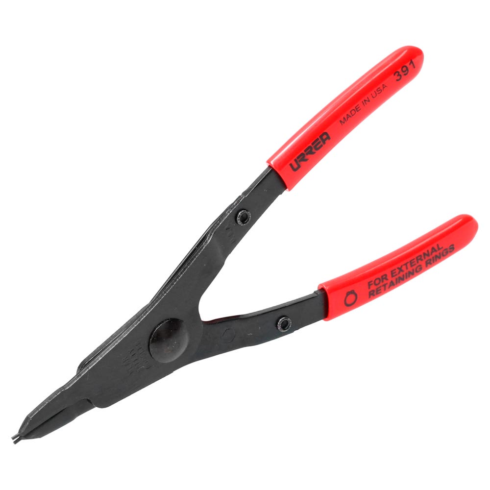 Pinza Para Anillos De Retención Con Mango Rubber Grip Fijas Tipo Externo Ángulo De 0°, Urrea 391