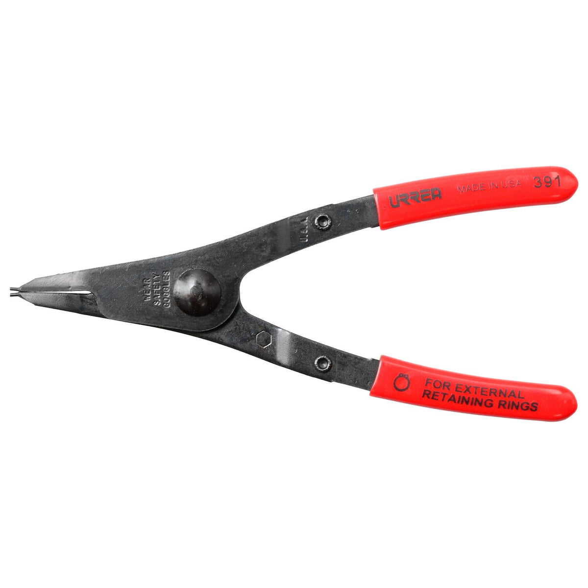 Pinza Para Anillos De Retención Con Mango Rubber Grip Fijas Tipo Externo Ángulo De 0°, Urrea 391