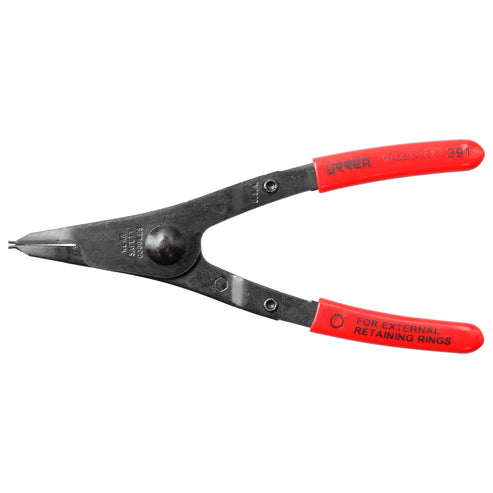 Pinza Para Anillos De Retención Con Mango Rubber Grip Fijas Tipo Externo Ángulo De 0°, Urrea 391