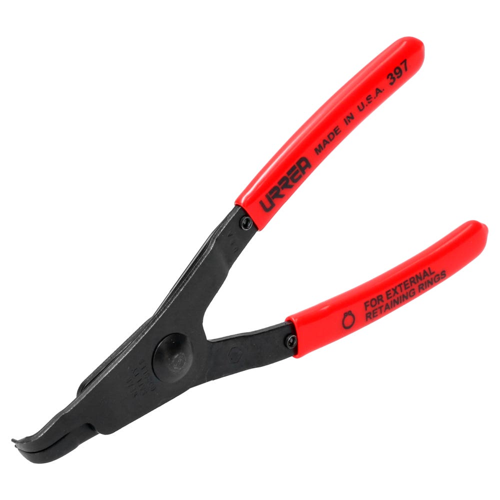 Pinza Para Anillos De Retención Con Mango Rubber Grip Fijas Tipo Externo Ángulo De 90°, Urrea 397