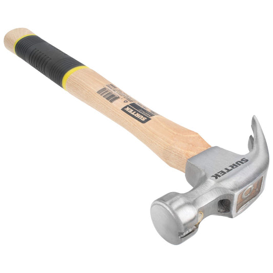 Martillo De Uña Curva Pulido Con Mango De Madera 10-15/64, 8 Oz, Surtek 408CG