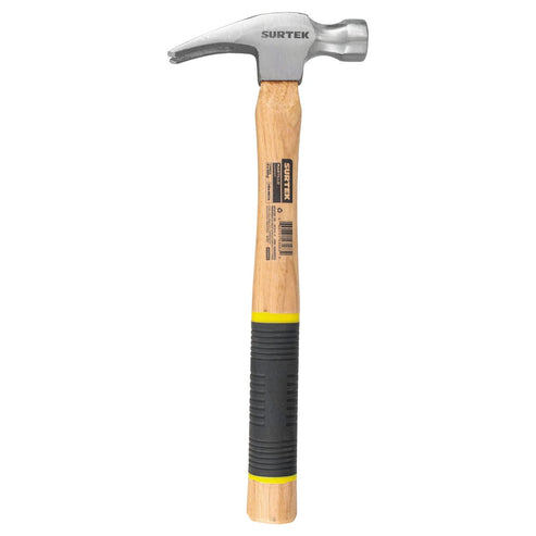 Martillo De Uña Curva Pulido Con Mango De Madera 10-15/64, 8 Oz, Surtek 408RG