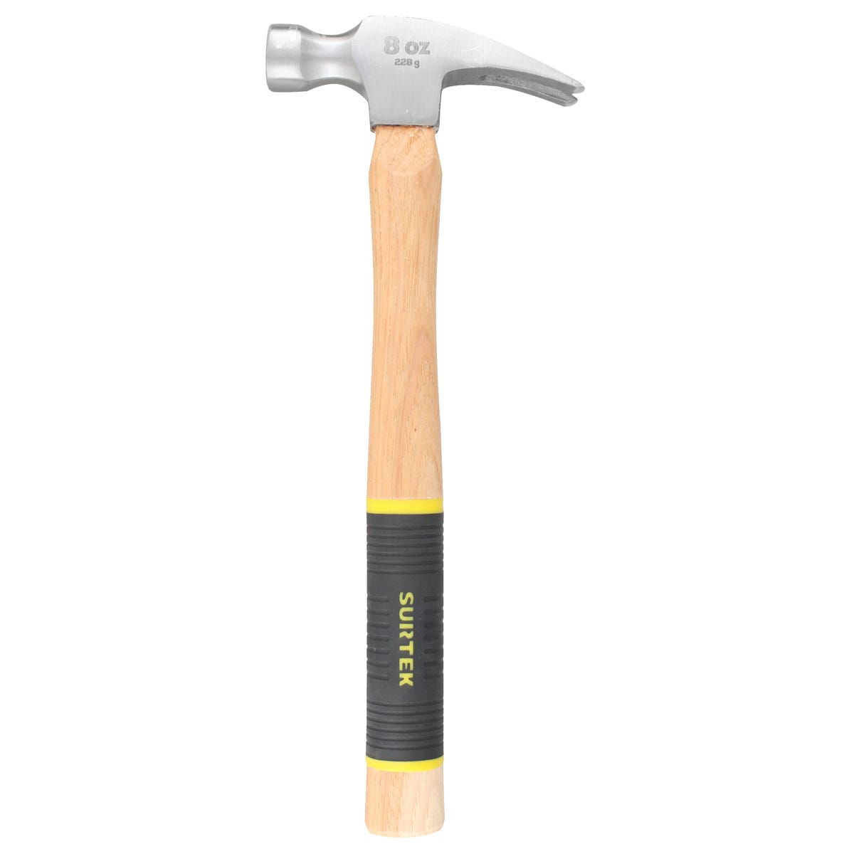 Martillo De Uña Curva Pulido Con Mango De Madera 10-15/64, 8 Oz, Surtek 408RG