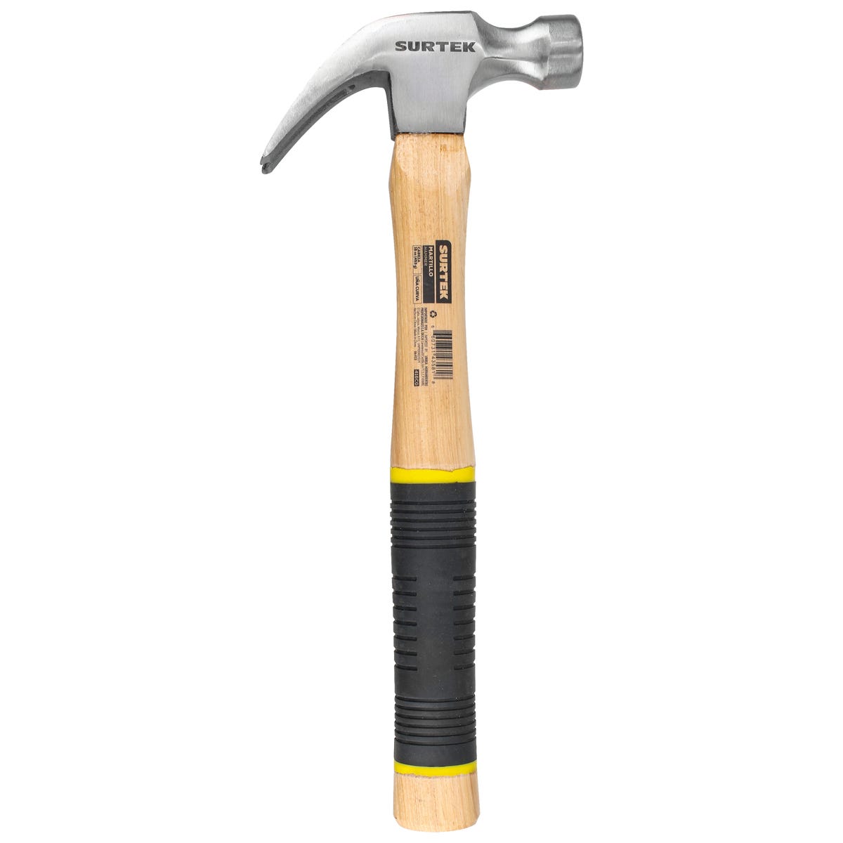 Martillo De Uña Curva Pulido Con Mango De Madera 11-7/32, 16 Oz, Surtek 416CG