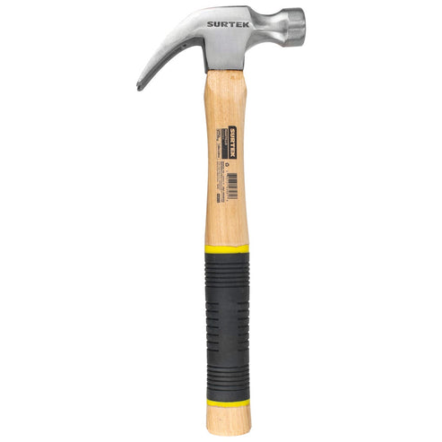 Martillo De Uña Curva Pulido Con Mango De Madera 11-7/32, 16 Oz, Surtek 416CG