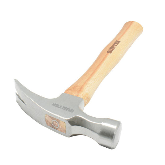 Martillo De Uña Recta Pulido Con Mango De Madera De 14, 16 Oz, Surtek 416PR