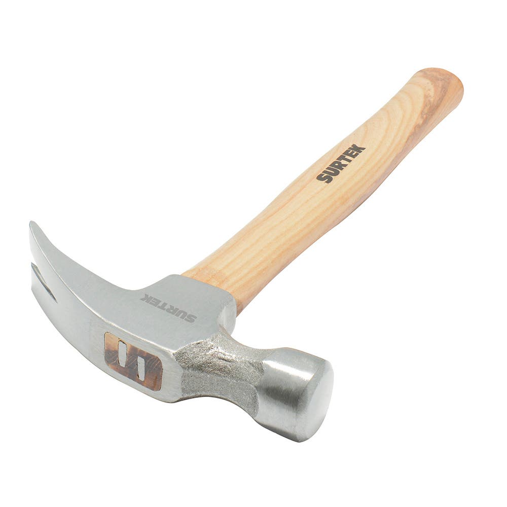 Martillo De Uña Recta Con Mango De Madera 14, 16 Oz, Surtek 416R