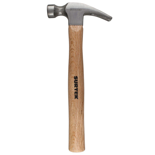 Martillo De Uña Recta Con Mango De Madera 14, 16 Oz, Surtek 416R