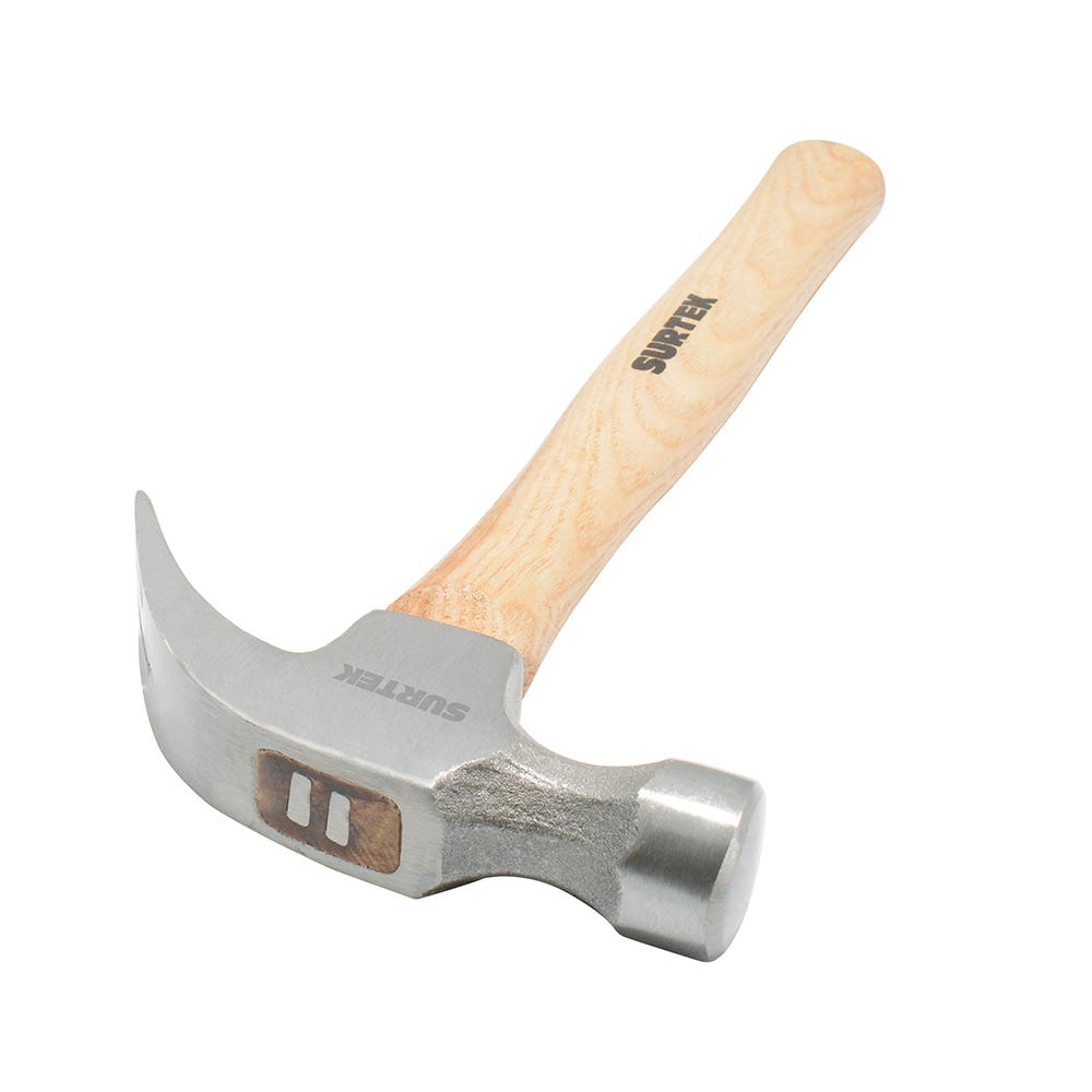 Martillo De Uña Curva Con Mango De Madera 13, 16 Oz, Surtek 416