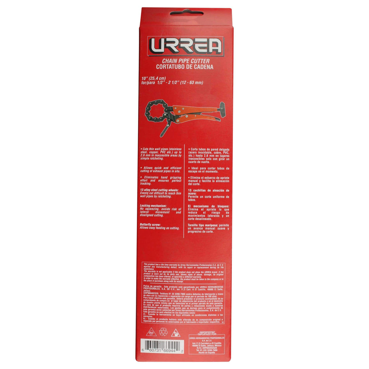 Cortatubos De Cadena De 1/2 A 2-1/2, Urrea 4186