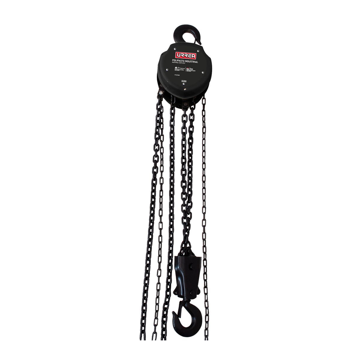 Polipasto Manual Doble Freno Cadena 6 m, 2 Ramales, Urrea 42605