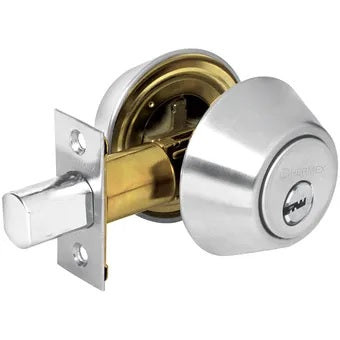 CERROJO CROMO MATE DOBLE CILINDRO HERMEX CERO-32 43602