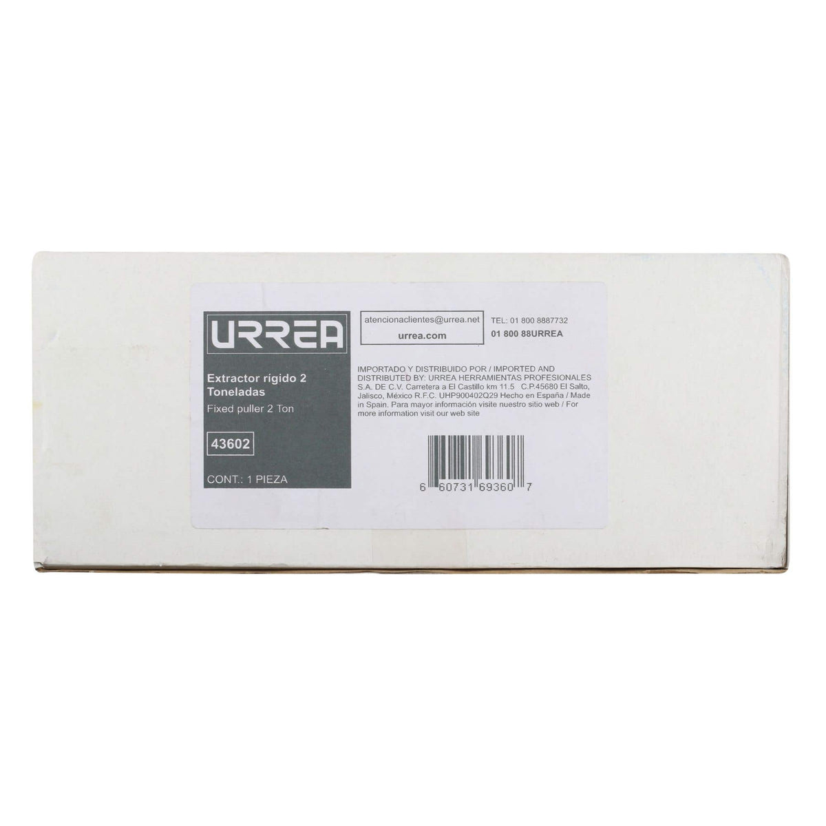 Extractor Rígido Tipo A, 2 Ton, Urrea 43602
