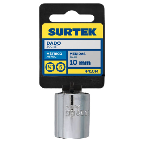 Dado Cuadro De 1/4, 6 Puntas, Métrico, 10 Surtek 4410M