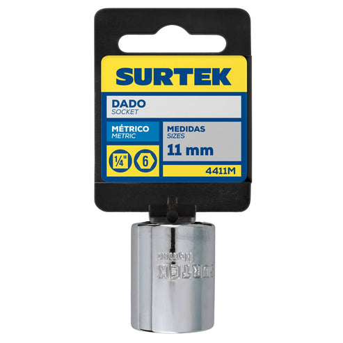 Dado Cuadro De 1/4, 6 Puntas, Métrico, 11 Surtek 4411M