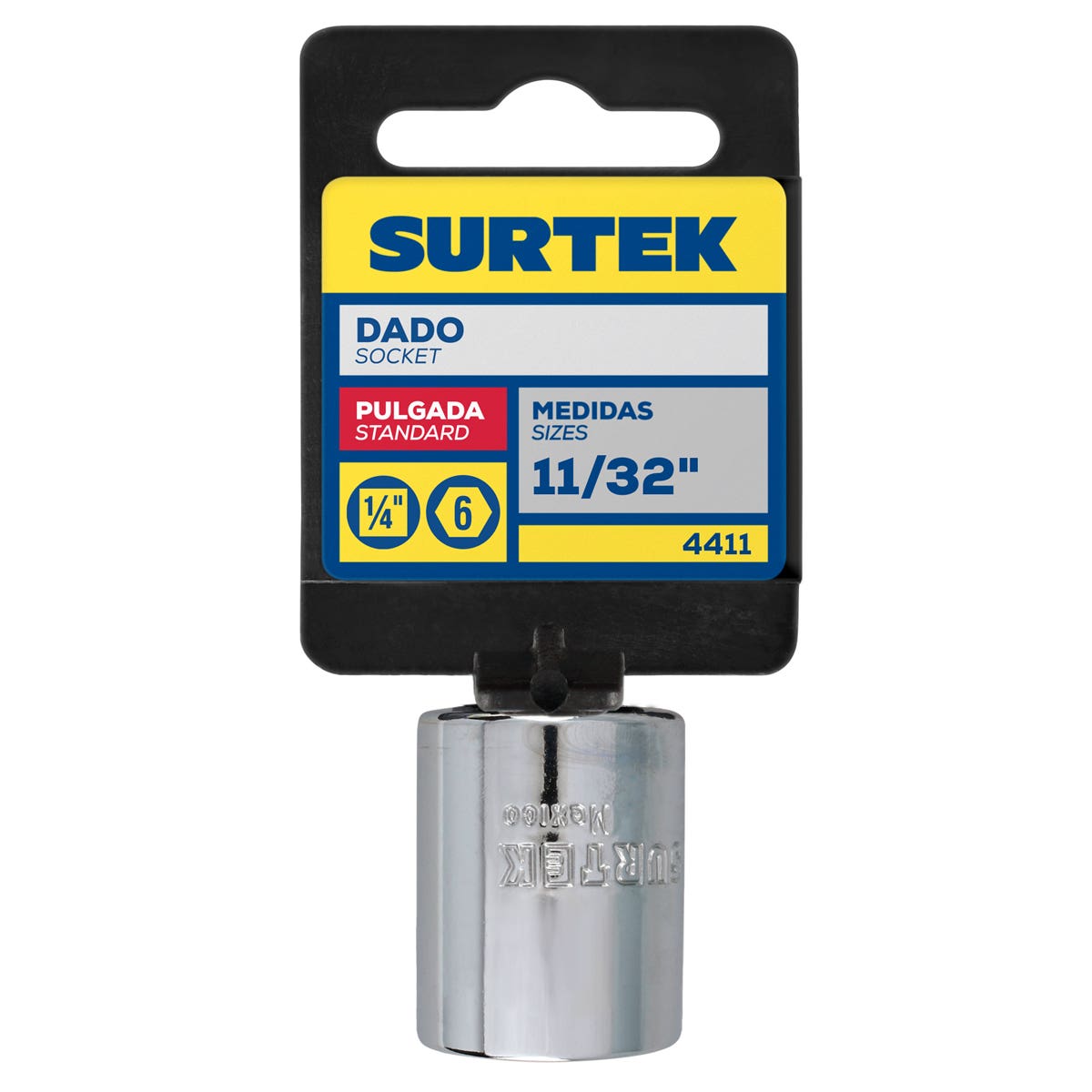 Dado Cuadro De 1/4, 6 Puntas, En Pulgadas, Surtek 4411