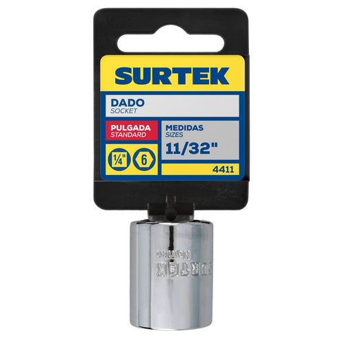 Dado Cuadro De 1/4, 6 Puntas, En Pulgadas, Surtek 4411