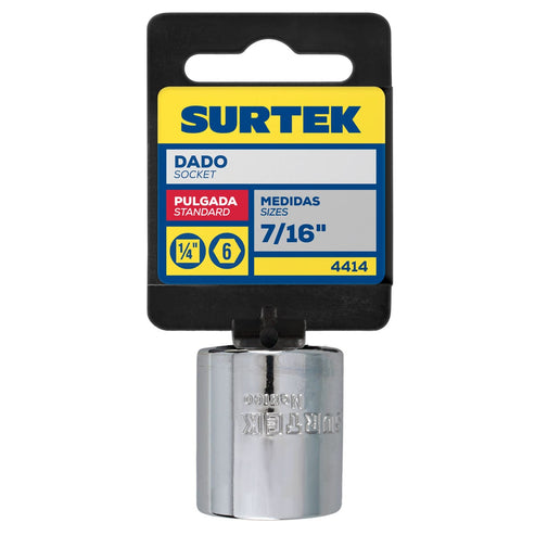Dado Cuadro De 1/4, 6 Puntas, En Pulgadas, Surtek 4414