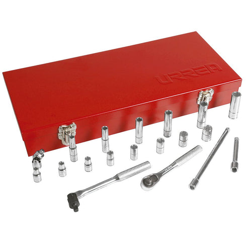 Juego De Dados Y Accesorios Cuadro De 1/4" En Urrea 4700CA