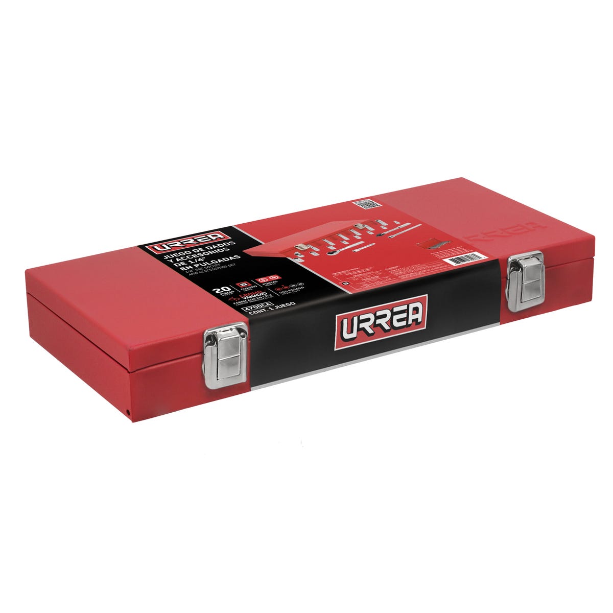 Juego De Dados Y Accesorios Cuadro De 1/4" En Urrea 4700CA