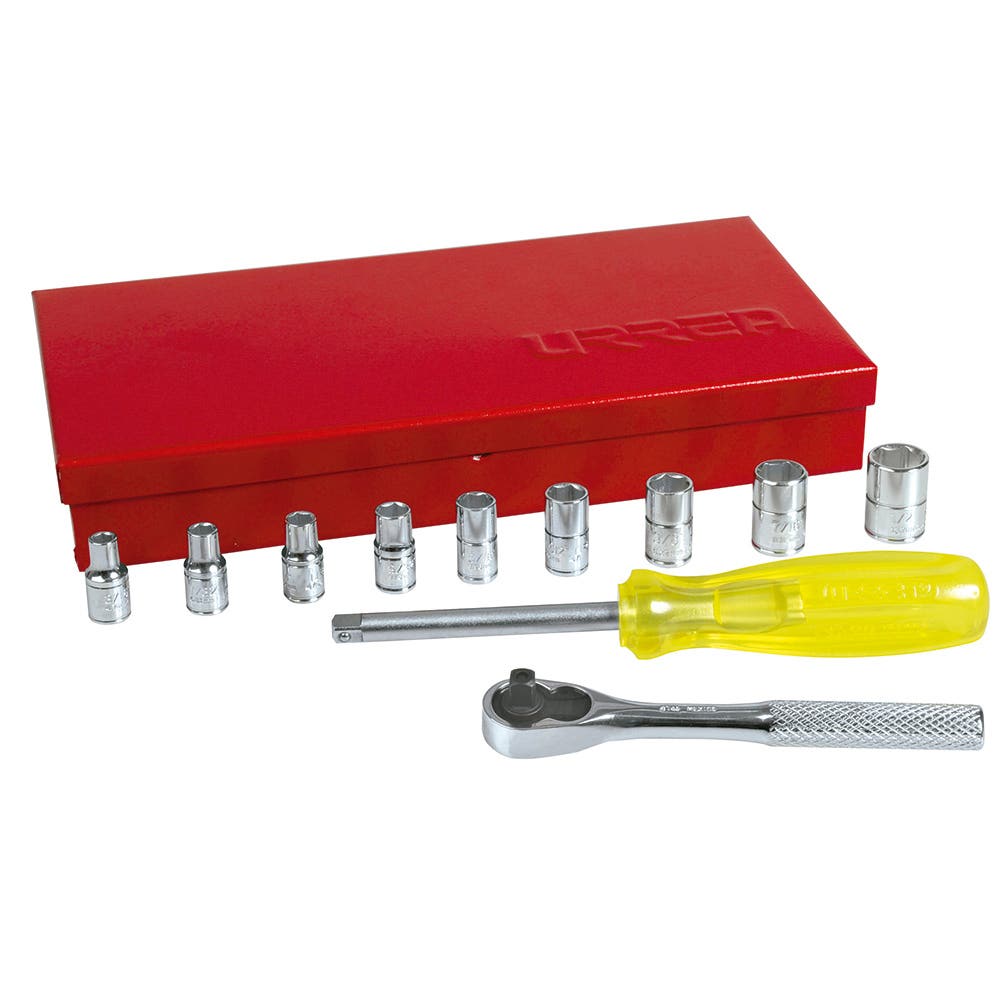 Juego De Dados Y Accesorios Cuadro De 1/4" En Urrea 4700C