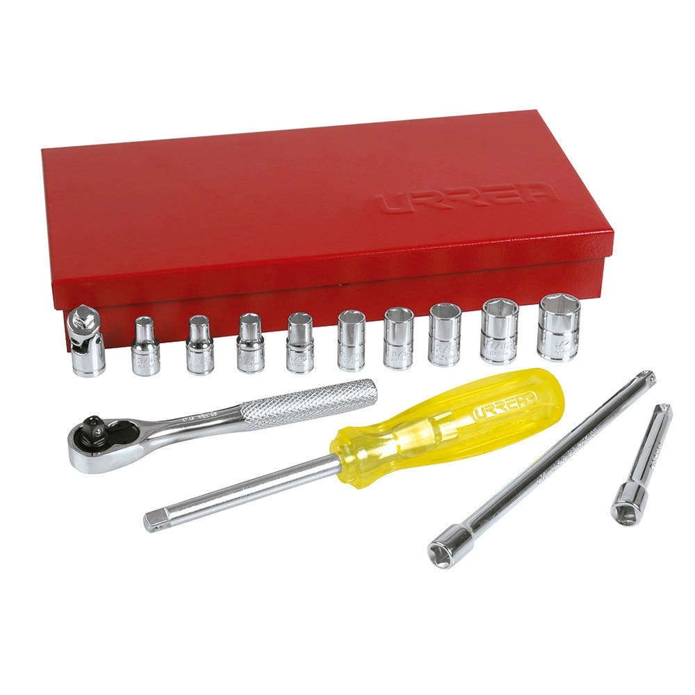 Juego De Dados Y Accesorios Cuadro De 1/4" En Urrea 47112