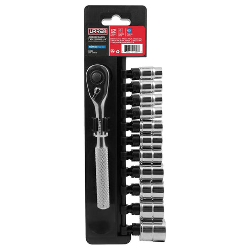 Juego De Dados Y Accesorios Cuadro De 1/4 Urrea 47201