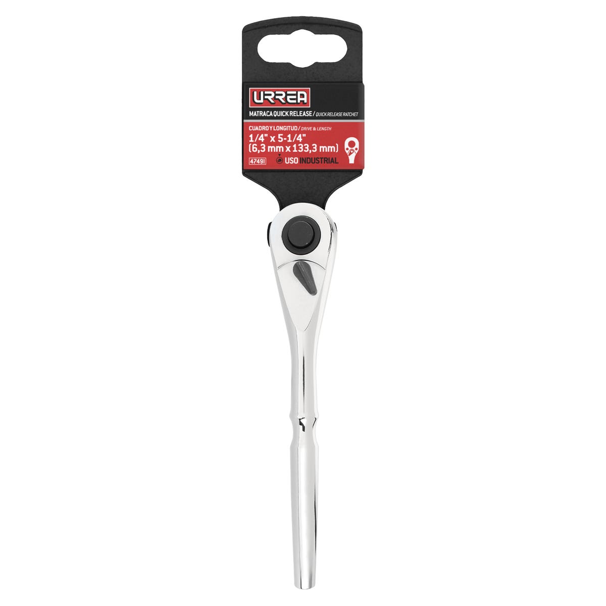 Matraca Reversible Cromada 1/4" Urrea 4749I