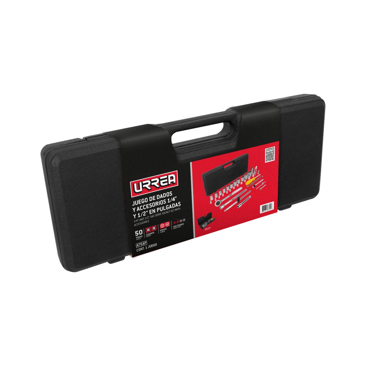 Juego De Dados Y Accesorios Cuadro De 1/4 Y 1/2 Urrea 4754P