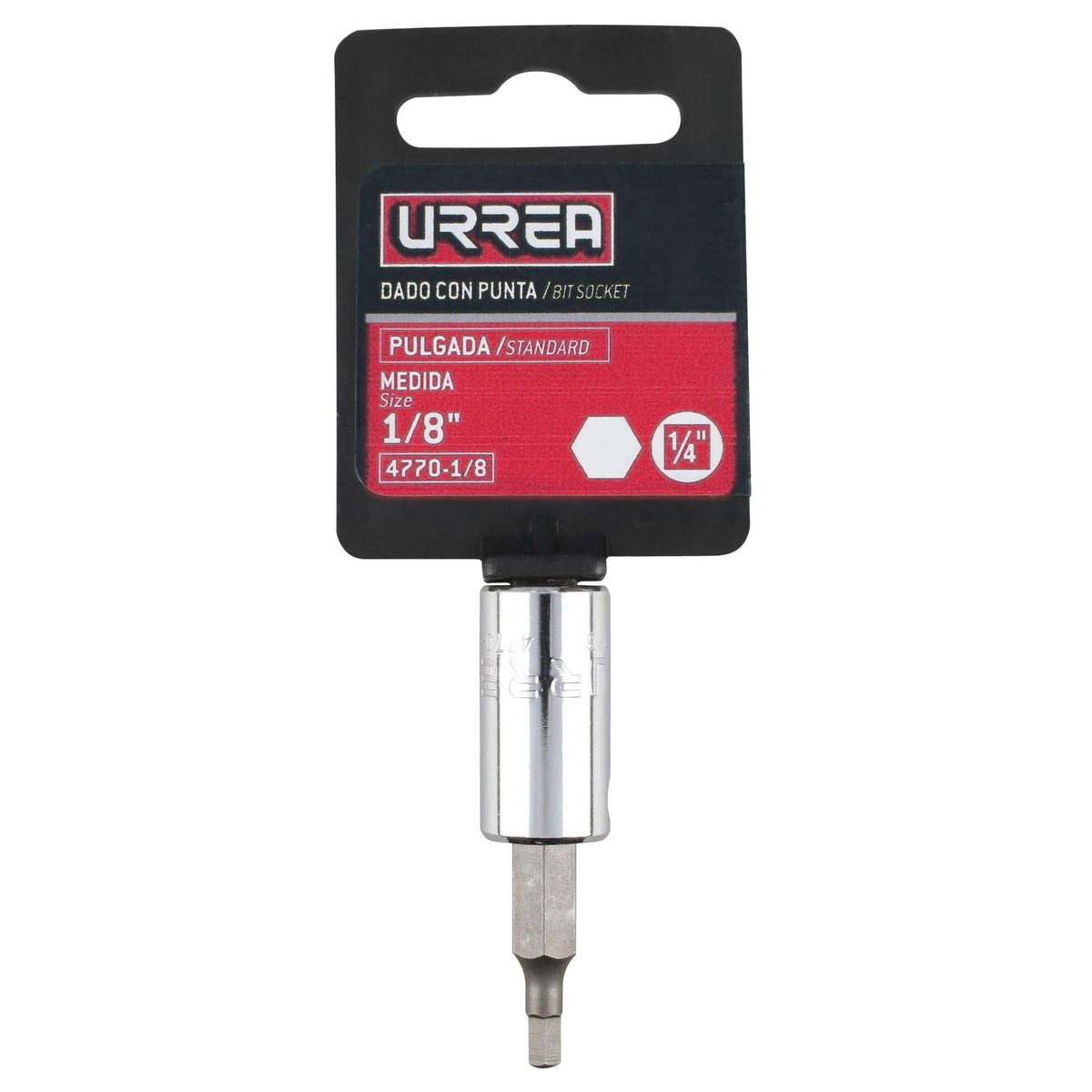 Dado Con Punta Hexagonal Cuadro De 1/4" Urrea 4770-3/16