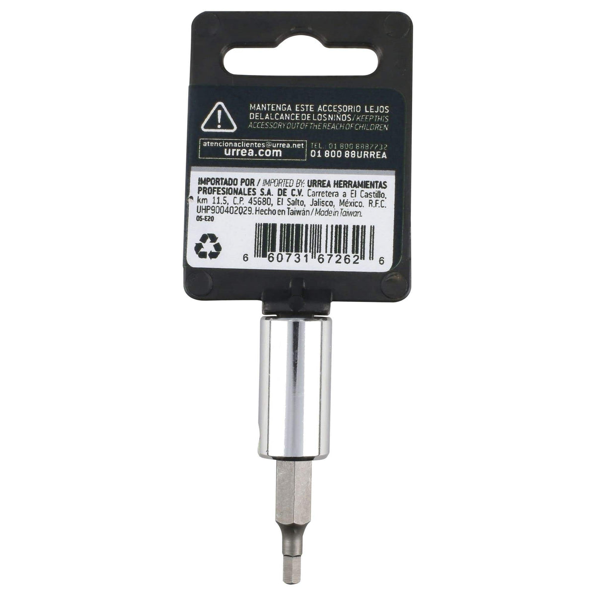 Dado Con Punta Hexagonal Cuadro De 1/4" Urrea 4770-3/16