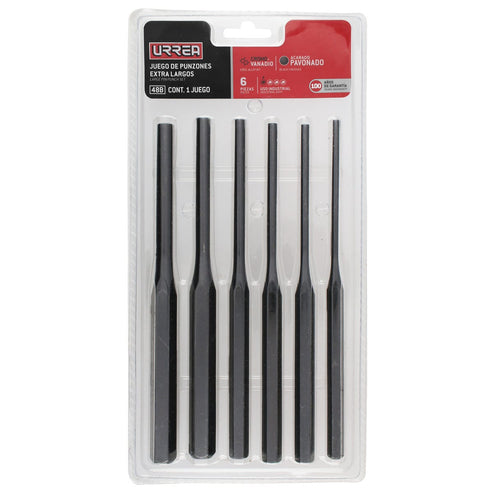 Juego De Punzones Extra Largos, 6 Piezas, Urrea 48B