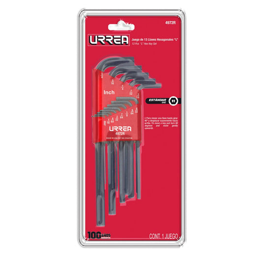 Juego De Llaves Hexagonales Tipo L, En Pulgadas, Urrea 4972R