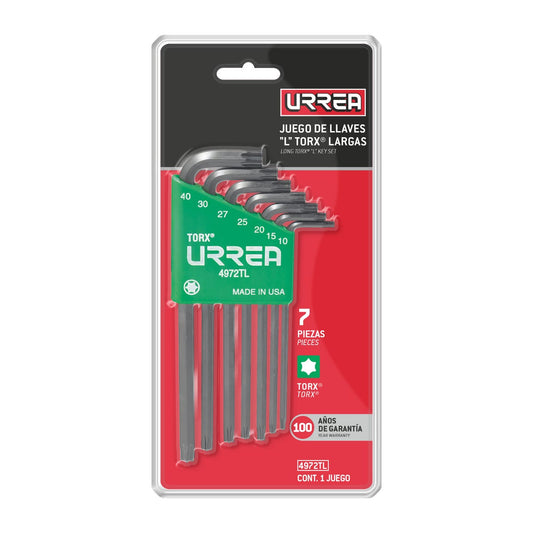 Juego De Llaves Largas Torx Tipo L 7 Piezas Urrea 4972TL