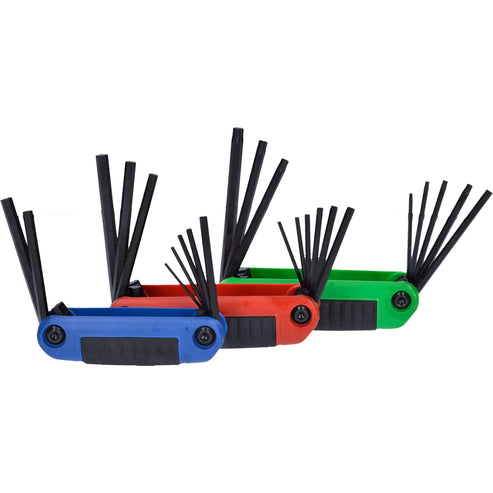Juego De Llaves Hexagonales Tipo Navaja En Pulgadas, Métricas Y Torx Estuche Bimat, Urrea 49824