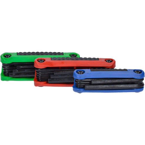 Juego De Llaves Hexagonales Tipo Navaja En Pulgadas, Métricas Y Torx Estuche Bimat, Urrea 49824