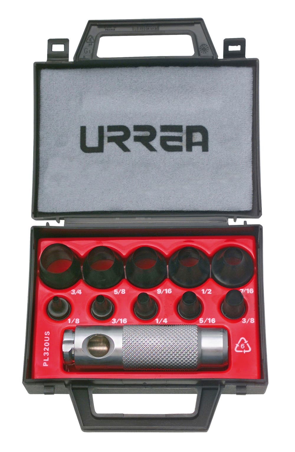 Juego De Sacabocados De 1/8 A 3/4, 11 Piezas, Urrea 49901
