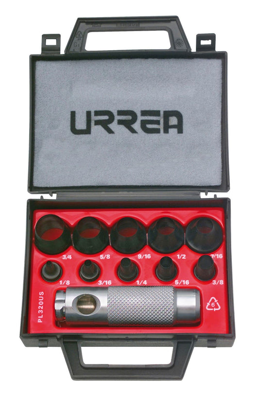Juego De Sacabocados De 1/8 A 3/4, 11 Piezas, Urrea 49901