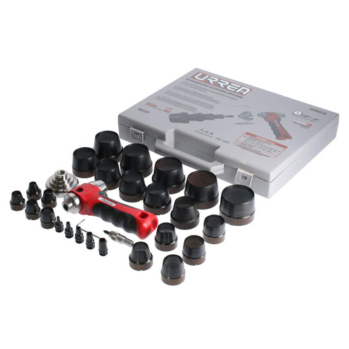 Juego De Sacabocados Con Mango Adaptador Ergonómico 1/8 A 2, 28 Piezas, Urrea 49902A