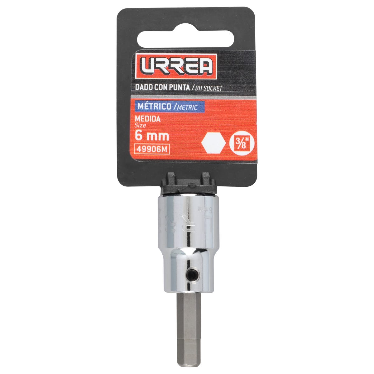 Dado Con Punta Hexagonal Cuadro De 3/8" Urrea 49906M