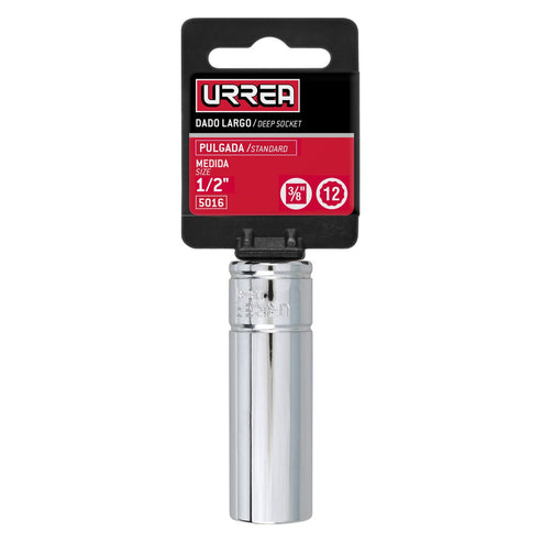 Dado Largo Cuadro De 3/8", 12 Puntas Urrea 5016