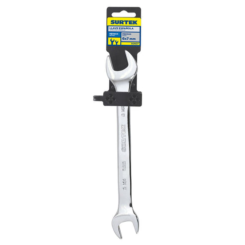 Llave Española Pulido Espejo Métrica, 6 x 7mm, Surtek 50607