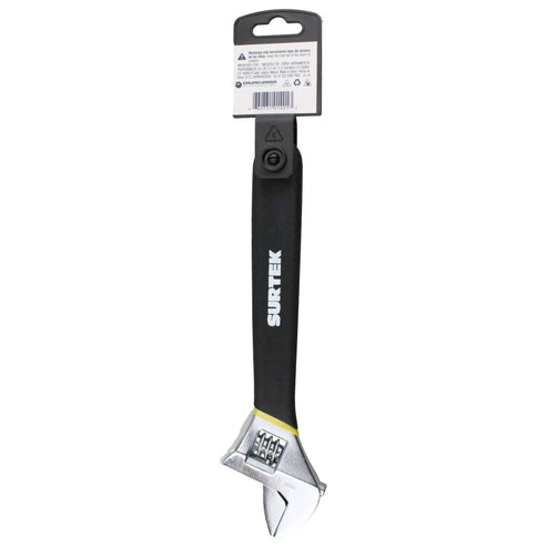 Llave Ajustable Cromada Con Mango Rubber Grip De Plastisol 8, Surtek 508P